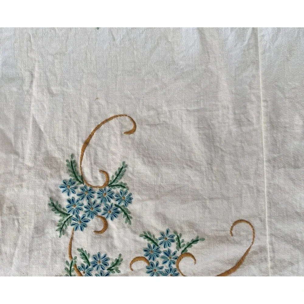 VTG Embroidered Peacock Coverlet Beadspread‎ 78x98